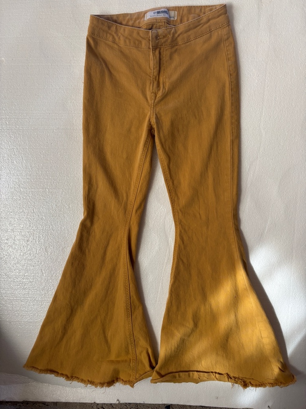 Rock and Roll Women's Flared Jeans in Mustard Yellow